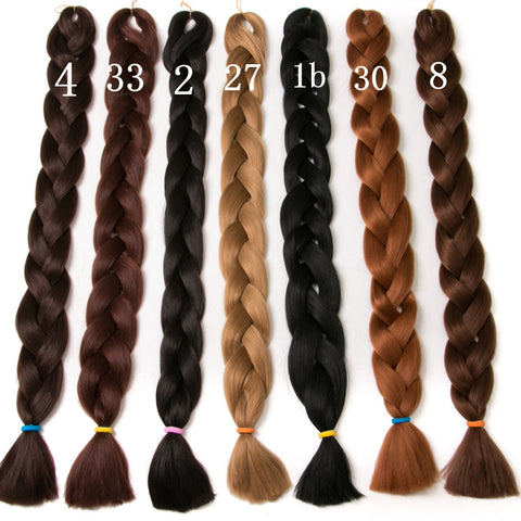 solid color braiding hair  one piece 82 inch Synthetic High Temperature Fiber 165g  pure color Braid Hair Extensions free shipping