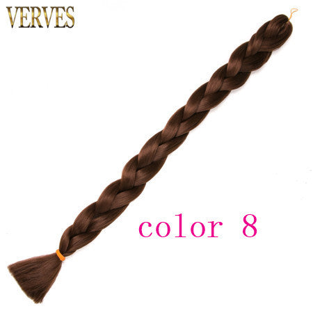 solid color braiding hair  one piece 82 inch Synthetic High Temperature Fiber 165g  pure color Braid Hair Extensions free shipping