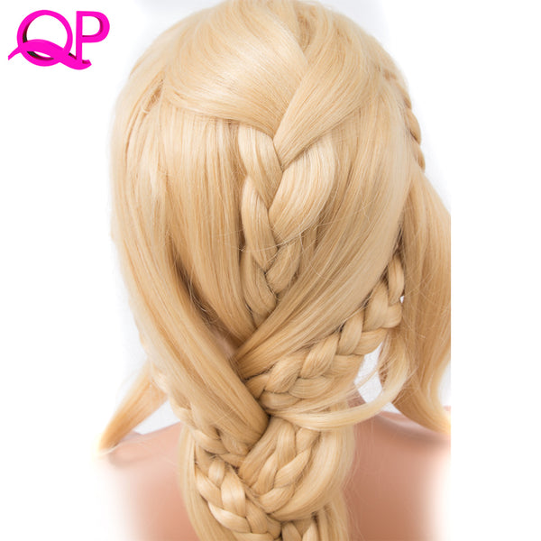 Cosplay wig  Princess 3X Braided Extra Long 140cm Blonde Color Synthetic long briad Wig