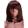 None Lace Synthetic Wigs For Black Women Yaki Straight Bob Style 99J Color High Temperature Machine Made Artificial Wigs