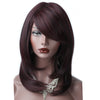 99J Kinky Straight None Lace Synthetic Wigs For Black Women Heat Resistant Machine Made Artificial Hair Wigs With Bang
