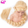 Cosplay wig  Princess 3X Braided Extra Long 140cm Blonde Color Synthetic long briad Wig