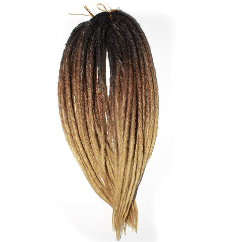 Qp Hair hand made Dreadlocks Crochet synthetic Hair Extensions Ombre Kanekalon Crochet Braids Twist Crochet  Hair 41"10 Strands